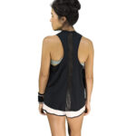 Camiseta Feminina Regata Faixa Transparente Preta