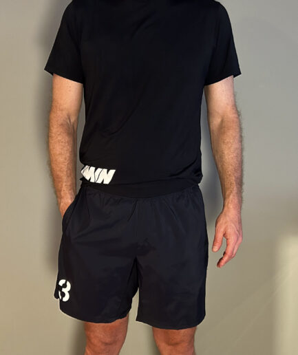 Shorts Masculino Preto com silk branco