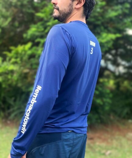 Camiseta Masculina Manga Longa Stamp Azul Marinho