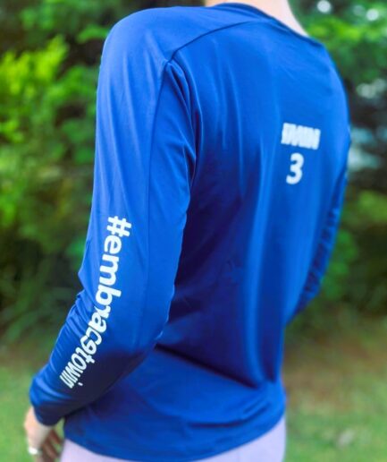 Camiseta Feminina Manga Longa Stamp Azul Marinho